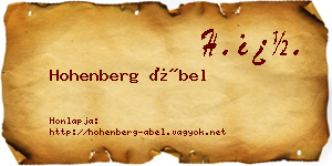Hohenberg Ábel névjegykártya